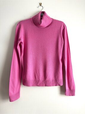 Nordstrom • Silk Cashmere Classic Pink Turtleneck Sweater